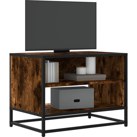 TV-Schrank Räuchereiche 61x40x46 cm Holzwerkstoff und Metall