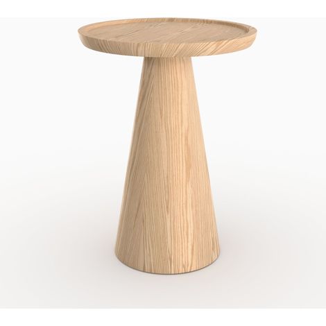 Table d'appoint en placage chène blanc, D40 cm - Côme (1/5)