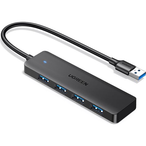 Adaptador ugreen 4 en 1 25851 USB-A a concentrador USB-A de 4 puertos (negro) (1/5)