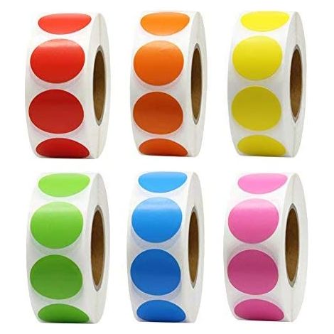 Etiquettes Codage Couleur Rondes - 13 mm - Adhésif Permanent - Papier Brillant Écrivable - Pour Tri Organisation Bureau Maison École - 500 Pièces (1/5)