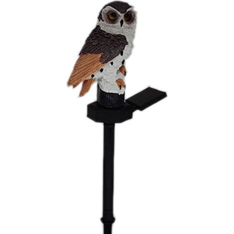 Hibou LED Lumières Solaires Jaune Marron, Simulation d'Animal en Résine pour le Jardin et le Patio, Lampes à brancher sur le sol de la pelouse (1/5)
