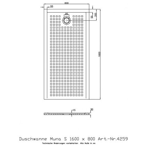 Hoesch 4259.010 DW Muna S 1600x800x30 avec