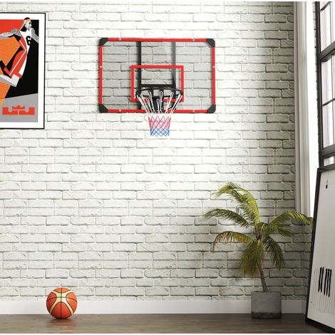 CHICFURN Tablero de baloncesto de pared 113x73 cm acero rojo para interior y exterior (1/5)