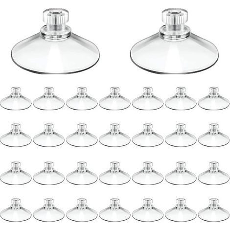 Ventosa transparente, 30 unidades, ventosas roscadas, soporte de ventosa de plástico PVC, ventosa aislante para cortinas de autocaravana, coche, furgoneta, 40 mm (1/5)