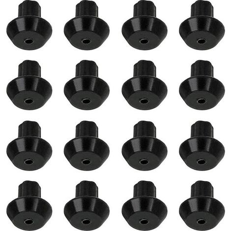 Protections pour brûleurs de cuisinière à gaz - Noir - Matériau en caoutchouc - Supports de casseroles - Pieds de cuisinière à gaz - Lot de 16 (1/5)