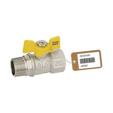 VANNE À BILLE POUR GAZ MF À PAPILLON MODÈLE DAKOTA F-BRICO Taille : 3/4"  DN 15