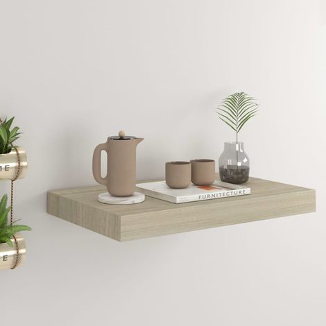vidaXL Schwebendes Wandregal Eichefarben 40x23x3,8 cm MDF (1/5)