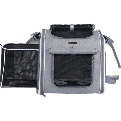 Transportín para mascotas para bicicleta, diseño ligero, ventana de malla, GRIS OSCURO (1/2)