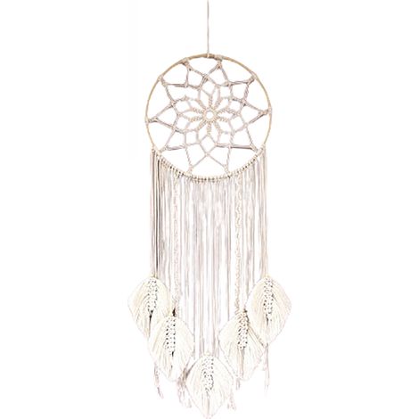 1 Attrape-rêves, corde coton tressée, anneau bambou, style scandinave, décoration murale chambre salon (1/5)