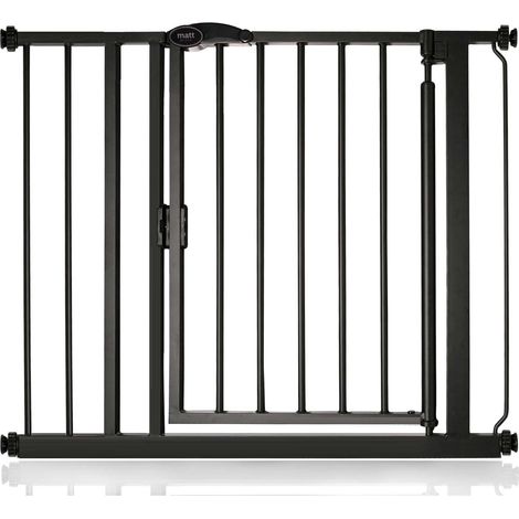 Safetots Pressure Fit Self Closing Stair Gate, 89.4cm - 96.4cm, Matt Black, Auto Closing Baby Gate, Safety Barrier