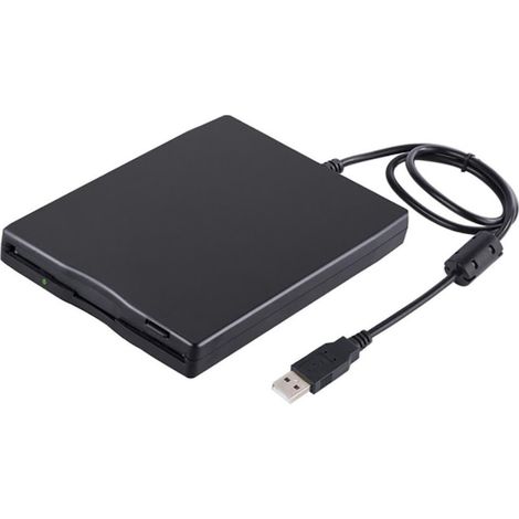 Lecteur de disquette externe BGHYHYHI, graveur USB 1,44 Mo, noir, fin, portable pour PC et ordinateur portable (1/2)