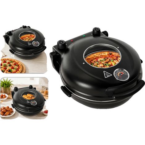 Theken-Pizzaofen, 1200W, 12 Zoll, Maximaltemperatur 420°C, Duale Temperaturregelung, Inklusive Pizzastein (1/5)