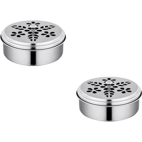 Lntyq Lot de 2 supports ronds mobiles en acier inoxydable pour bobines de moustiques, en bois de santal, pour la maison et le jardin (1/4)