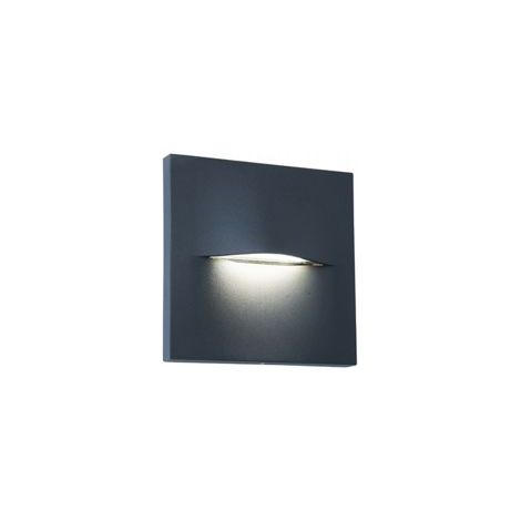 Applique ronde en aluminium moulé avec diffuseur satiné graphite (1/4)