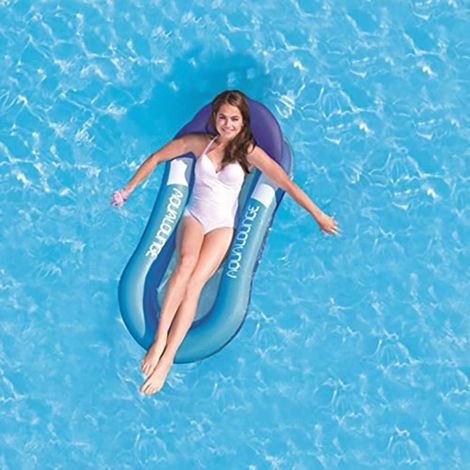 QAZQA Flottant Lit Lit Gonflable pour Piscine Bouée Hamac Flottant Lit Gonflable pour Piscine, Jouet pour Adultes et Enfants (Bleu)