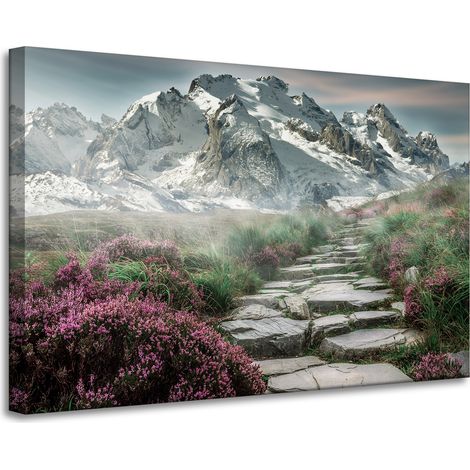 Leinwanddruck Natur Heide in den Bergen 90x60