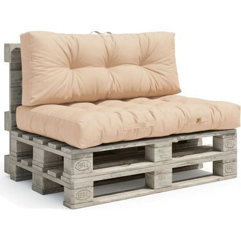 Ensemble Coussins Palette 120x80 Beige - Imperméable & Épais 15cm (1/5)
