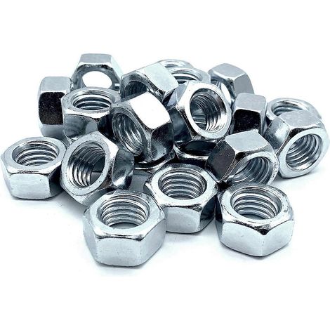 Écrou  25 Écrous hexagonaux M18  15 mm x 27 mm  Acier galvanisé DIN 934  Écrou M18 pour boulons et écrous, éléments d'accouplement, réglage intérieur et extérieur et fixation (1/4)