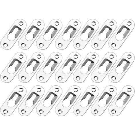 50 PièCes Trou De Serrure En MéTal Attache Invisible Cintres De Trou Serrure Metal Peinture Attaches Trou Cintres De Trou De Serrure En MéTal Fixation Pour Cabinet Miroirs Cadres Photo Armoire (1/5)