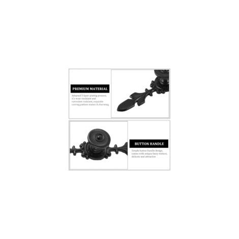 4 pomelli per porte in stile vintage, maniglie retrò in alluminio nero per armadi e cassetti, per ante e cassetti semplici e moderni - Crezuo