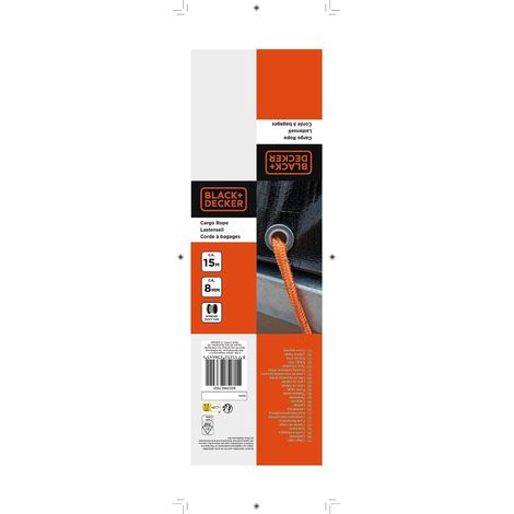 Corde Elastique avec Rouleau 15 Mètres - Sangle Arrimage - Corde Elastique - Sangle avec Parties Réfléchissantes - Gestion du Transport - Nylon/Plastique - Orange/Noir (1/5)