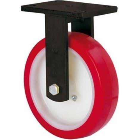 RUEDAS ALEX rueda fija  17hlb125-po nylon blanco-poliur.rojo eje liso (1/2)