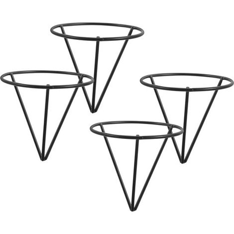 Set di 4 pezzi Porta semi idroponici Porta semi di avocado Telaio triangolare in metallo per la coltivazione di avocado Fioriera nera (85 x 8 (1/5)