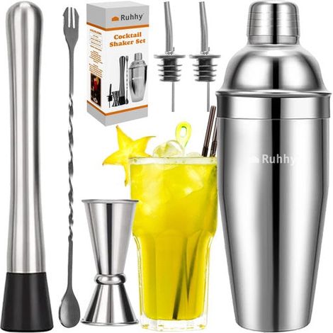 6-Piece Stainless Steel Bartender Set with 700ml Shaker (1/5)