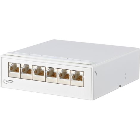 Metz Connect E-DAT C6 6x8 Distributore AP Cat.6, bianco puro, 130862-21-E