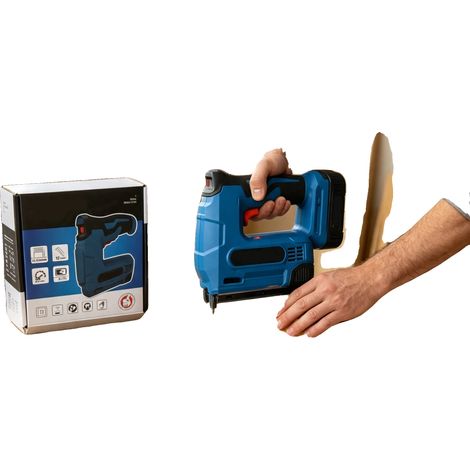 Akku-Heft- und Nagelgerät, langlebiges ABS-Kunststoff, 12,5 x 4,5 x 6 Zoll, kompatibel mit verschiedenen Nageltypen, Feuerrate bis zu 20 Nägel pro (1/2)