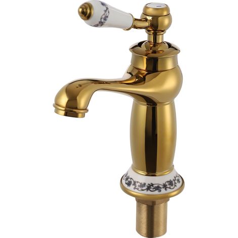 Robinet pour vasque, laiton, doré, pour lavabo et sanitaires (1/5)