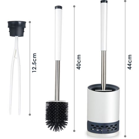 Wolketon Silikon Toilettenbürste WC WC Bürste Bürste 2 in 1 Steril Halter Klobürste (1/4)