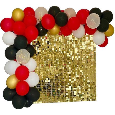 24 panneaux muraux à paillettes dorées brillantes, fond métallique effet miroir pour décoration de mariage, d'anniversaire ou de fête (1/5)