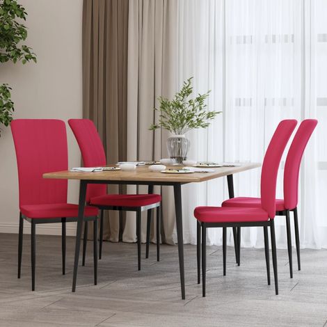 Lot de 4 Chaises Chaises de salle à manger Rouge bordeaux Velours 20265 (1/5)