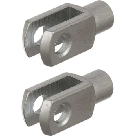 2x Chape femelle G6x12 M6x1 pièce de fixation pour vérin à gaz Universel Tracteur Véhicule Etrier Tête Embout Fourche Goupille (1/2)