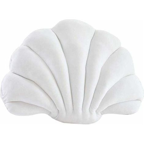 Kissenbezug (weiß, 32 und 25 cm) Muschelkissen, Dekokissen, dekoratives Muschelkissen, fächerförmiges Muschelkissen, Sofakissen aus Baumwolle, Dekokissen, Plüschtier, Bettkissen mit Meerestiermotiv (1/5)