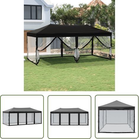 Familienfeier - vidaXL Partyzelt Faltbar mit Seitenwänden Schwarz 3x6 m - Grillparty (1/5)