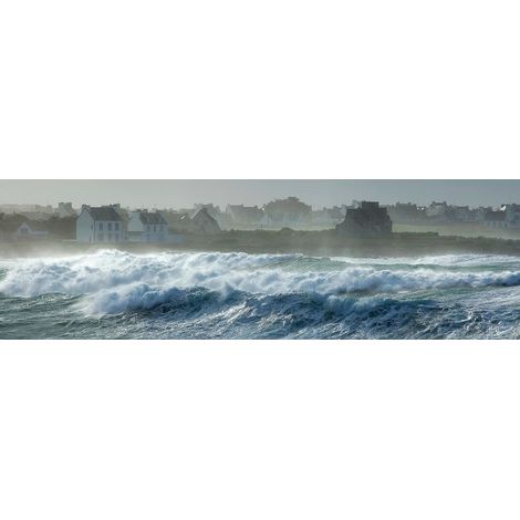 Tableau sur toile baie Audierne 30x97 cm - Impression sur Toile Murale Décorative - Image imprimée en HD sur Toile - Toile sur Châssis en Bois FSC - Fabriqué en France (1/4)