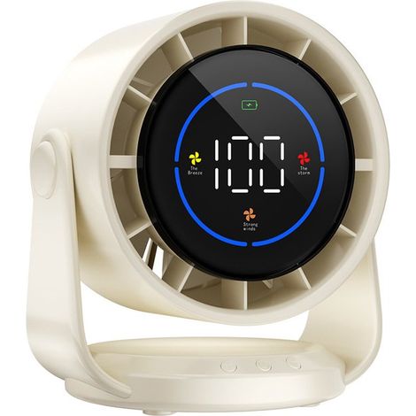 Ventilador de escritorio grande，silencioso y superpotente，con 100 velocidades，recargable por USB y portátil，ideal para la oficina (1/2)