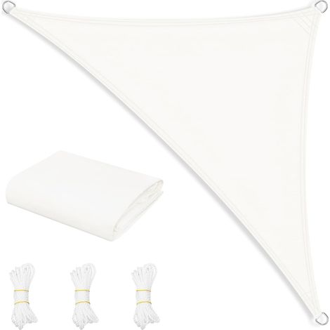 WOLTU Lona impermeable multiusos para exterior 3,6x3,6x5,1m de 200 g/m² cubre ojales crema (1/5)