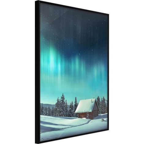 Affiche Murale Encadrée "Evening in the Iceland" 30 x 42 cm Noir