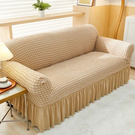 Housse de Canap 3 Places - Tissu Bouclette Haute lasticit - Protection Complte et Antidrapante 90-140CM HOUSSE DE CHAISE (1/5)