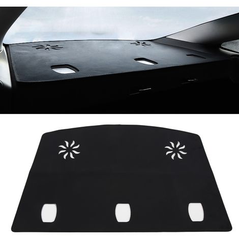 (T04) Garniture intérieure de voiture, pare-soleil de coffre et tapis de protection solaire isolant thermique adapté à Tesla Model 3 2017-2023 noir (numéro de pièce : M3-MA10L) (1/5)