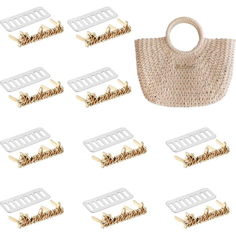 10PCS Metal Craft Tags for DIY Bags, Light Gold (1/5)