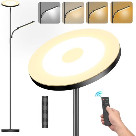 Lampada da terra a LED da 42 W dimmerabile, lampada da terra super luminosa da 4000 LM per soggiorno con luce di lettura, dimmerazione continua 2700 K-6500 K, telecomando e controllo touch per camera (1/5)