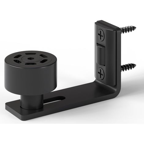 Ajustable Guide de Plancher Noir Guide Inférieur Pour Porte en Bois Coulissante Mur/porte (1/5)