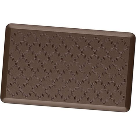 Tapis de sol rembourré en PVC antidérapant pour cuisine, confortable, facile à nettoyer, pour la maison, le bureau, l'évier, la buanderie, marron 44 x 75 x 1,2 cm.. (1/2)