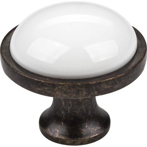 Porzellanknopf ANSGAR Ø 34 mm Messingoptik Antik (1/3)