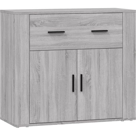Credenza cassettiera mobile contenitore organizer cucina soggiorno soggiorno Sonoma 80 x 33 x 70 cm derivati del legno grigio 020036535
