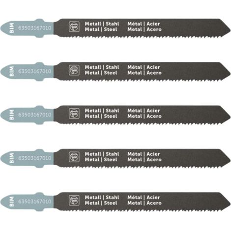 Lame de scie sauteuse Jig 26 AS pour le métal BIM 63 T1.2 MS SC. Pour tôles et métaux, acier inoxydable, INOX, tôles d'acier.VE=5 pcs. (1/5)